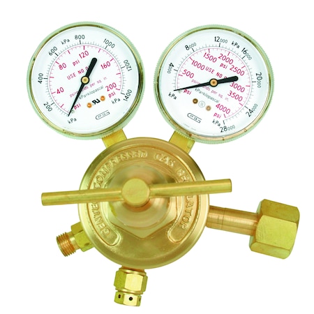 Gentec 853LCRX-125  Liquid Cylinder   Regulator, 500 PSI Inlet, 5-125 PSI Delivery Pressure, CGA580 853LCRIN-125